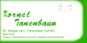 kornel tanenbaum business card